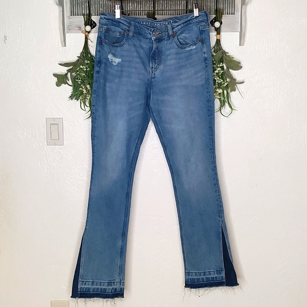 American eagle stretch boot cut '90s low rise skinny kick jeans women's size 10